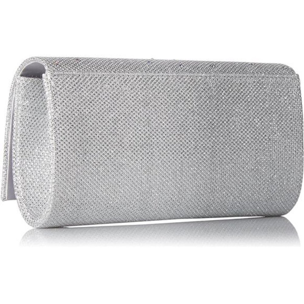 Chloe Sparkle Stones Evening Clutch Silver